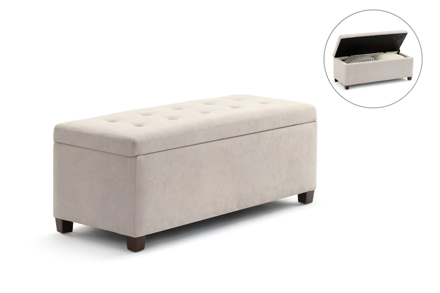 Shangri-La Storage Ottoman (Beige)