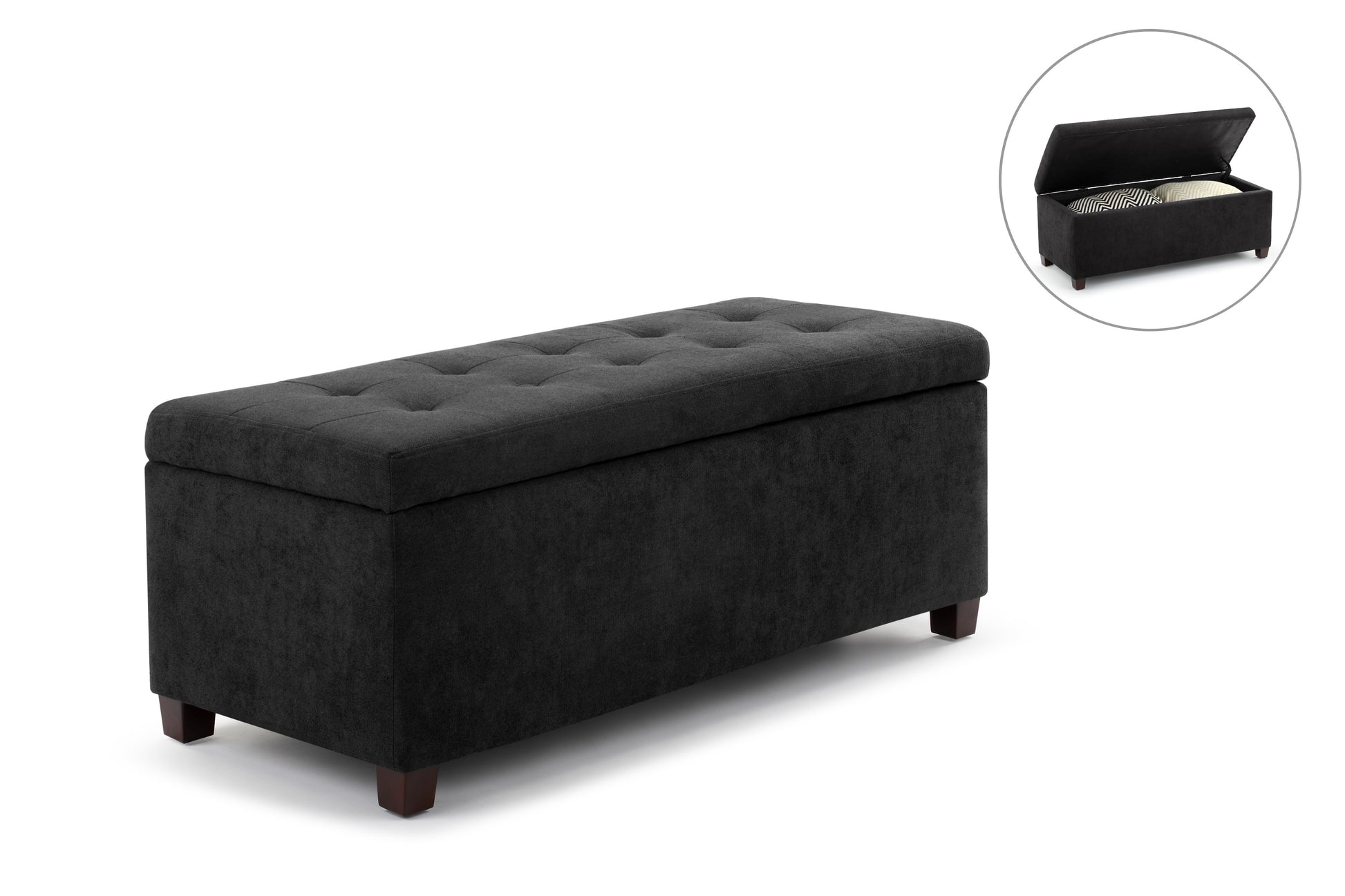 Shangri-La Storage Ottoman (Black)
