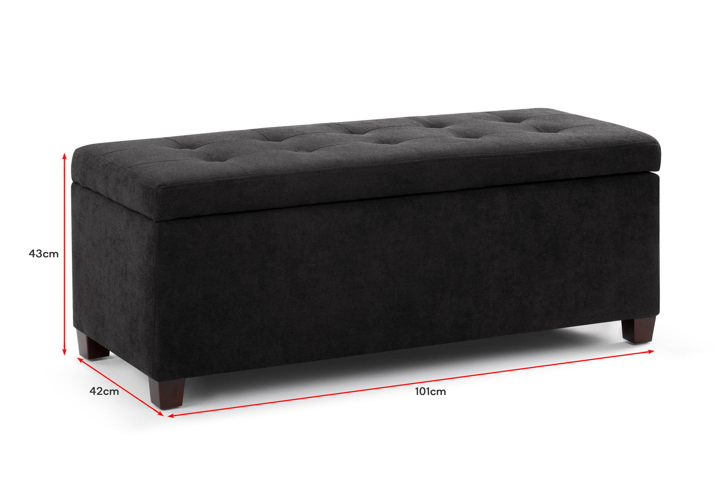 Shangri-La Storage Ottoman (Black)