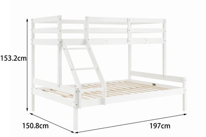 Shangri-La Pasadena Single Over Double Bunk Bed (White)