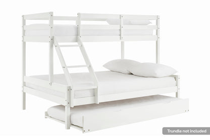 Shangri-La Pasadena Single Over Double Bunk Bed (White)