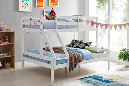 Shangri-La Pasadena Single Over Double Bunk Bed (White)