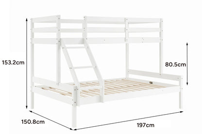 Shangri-La Pasadena Single Over Double Bunk Bed (White)