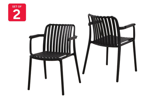Set of 2 Shangri-La San Lucas Dining Armchairs (Black)