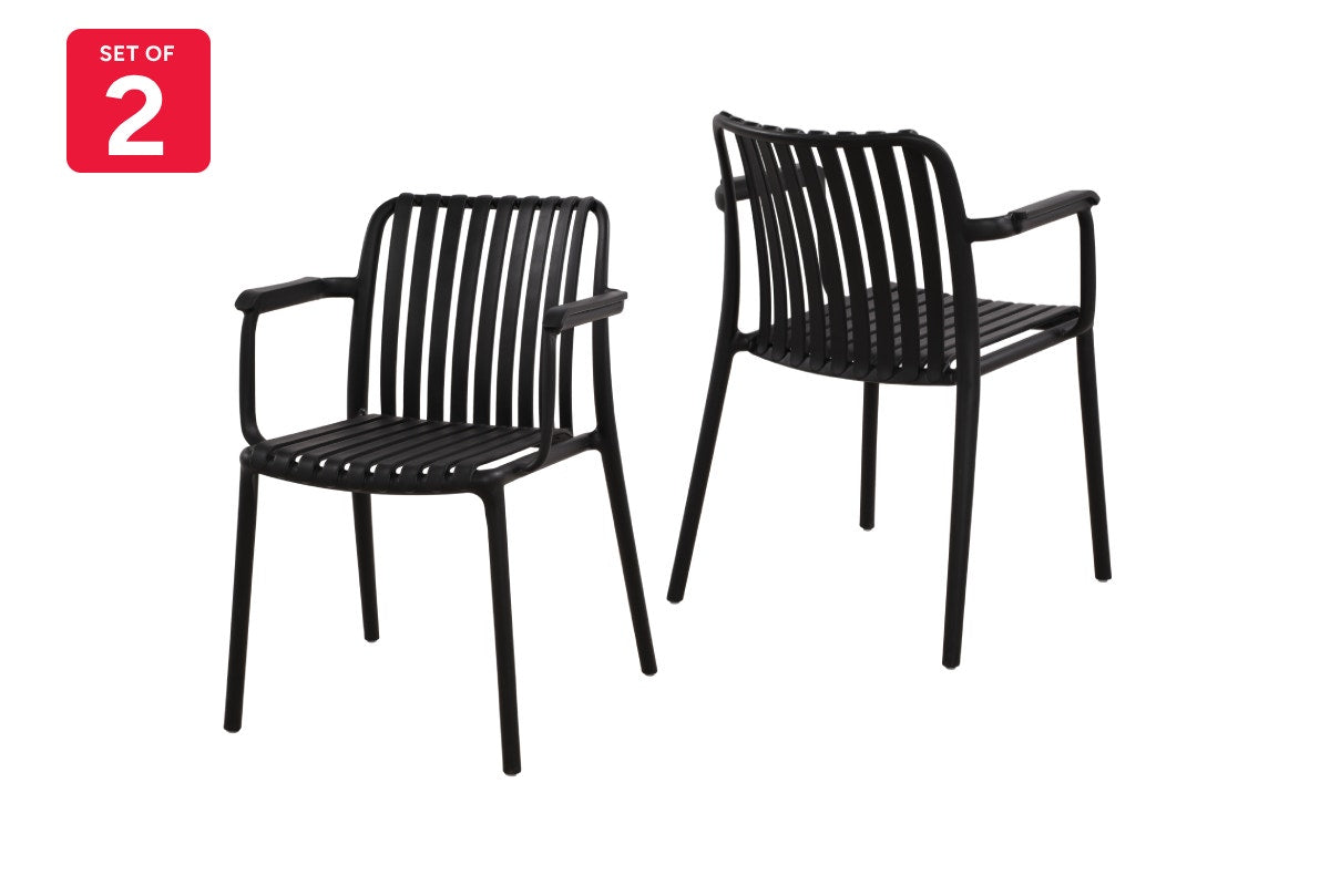 Set of 2 Shangri-La San Lucas Dining Armchairs (Black)