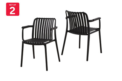 Set of 2 Shangri-La San Lucas Dining Armchairs (Black)