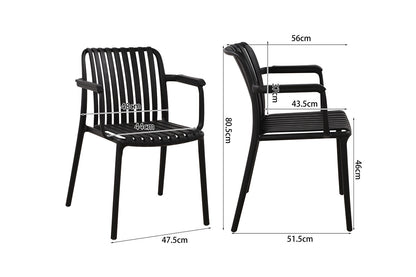Set of 2 Shangri-La San Lucas Dining Armchairs (Black)