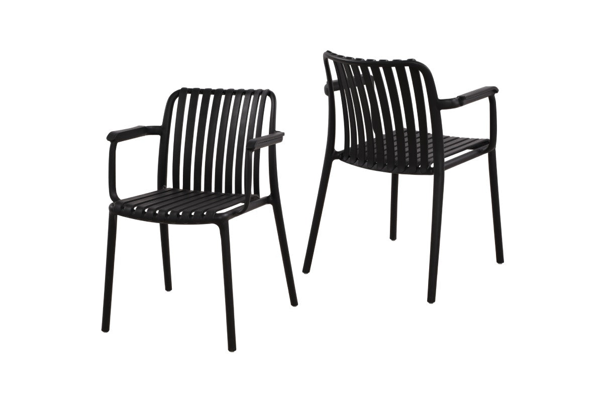 Set of 2 Shangri-La San Lucas Dining Armchairs (Black)