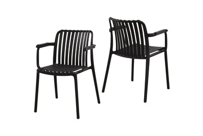 Set of 2 Shangri-La San Lucas Dining Armchairs - Black