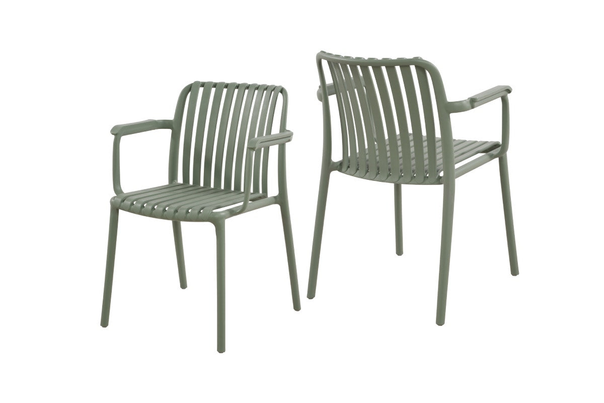 Set of 2 Shangri-La San Lucas Dining Armchairs (Green)