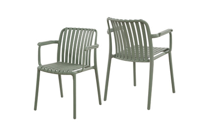 Set of 2 Shangri-La San Lucas Dining Armchairs (Green)