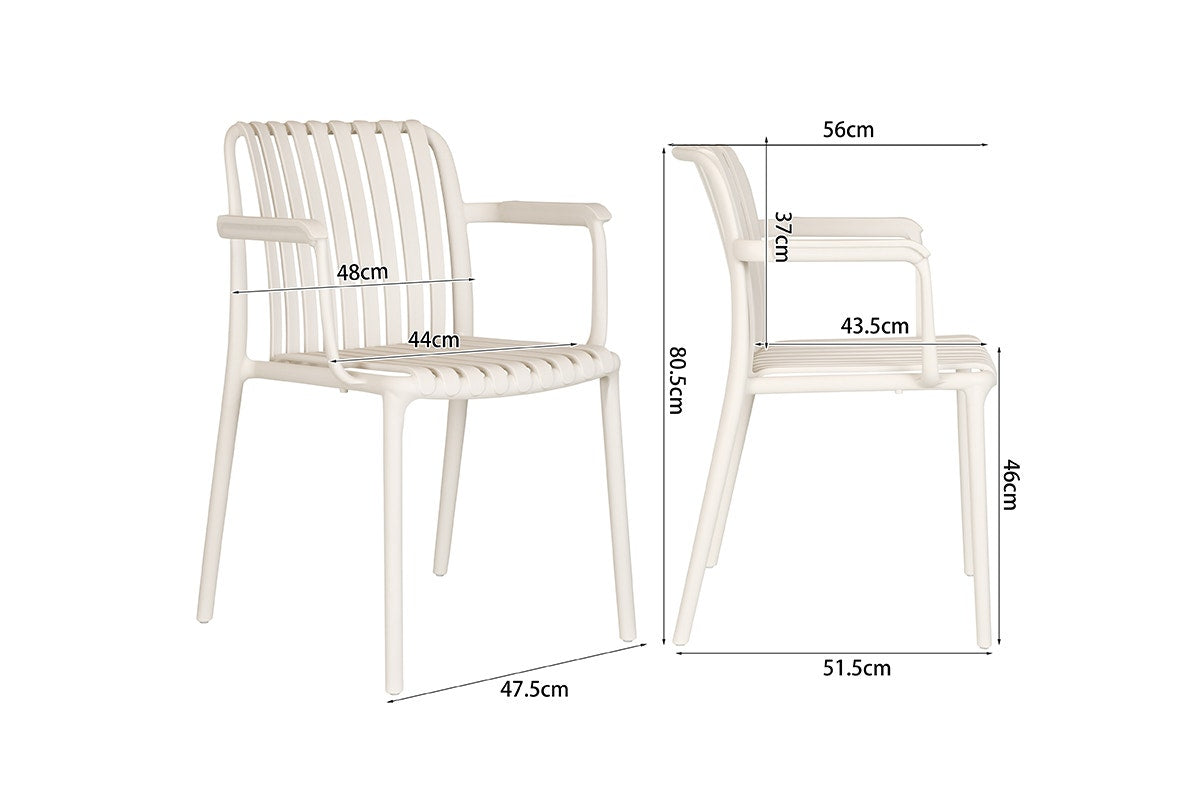 Set of 2 Shangri-La San Lucas Dining Armchairs (Off White)