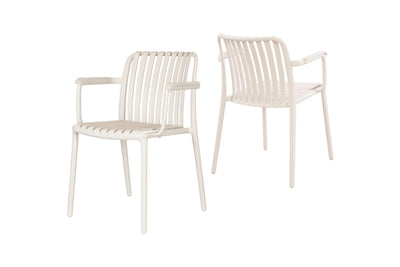 Set of 2 Shangri-La San Lucas Dining Armchairs - Off White