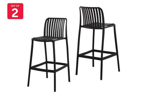 Set of 2 Shangri-La San Lucas Bar Stools (Black) - Auzzistore
