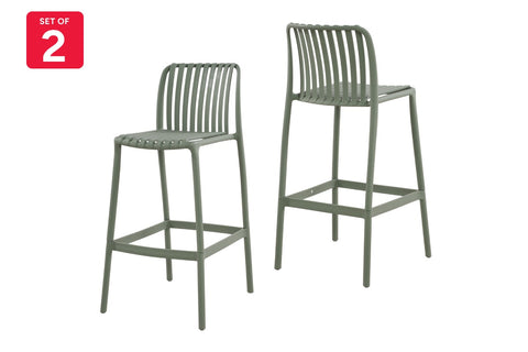 Shangri-La Set of 2 San Lucas Bar Stool (Green) - Auzzistore