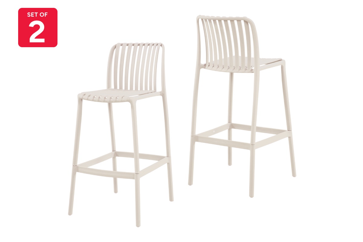 Shangri-La Set of 2 San Lucas Bar Stool (Off White)