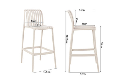 Shangri-La Set of 2 San Lucas Bar Stool (Off White)
