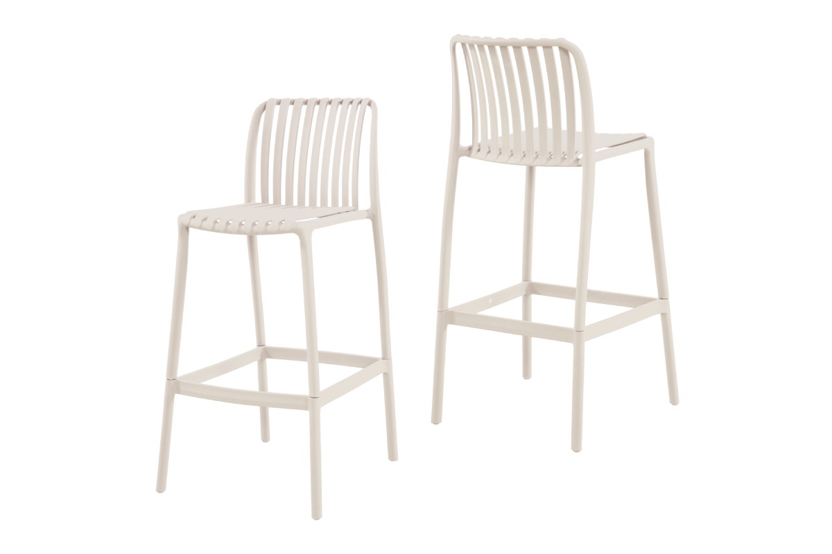 Shangri-La Set of 2 San Lucas Bar Stool (Off White)