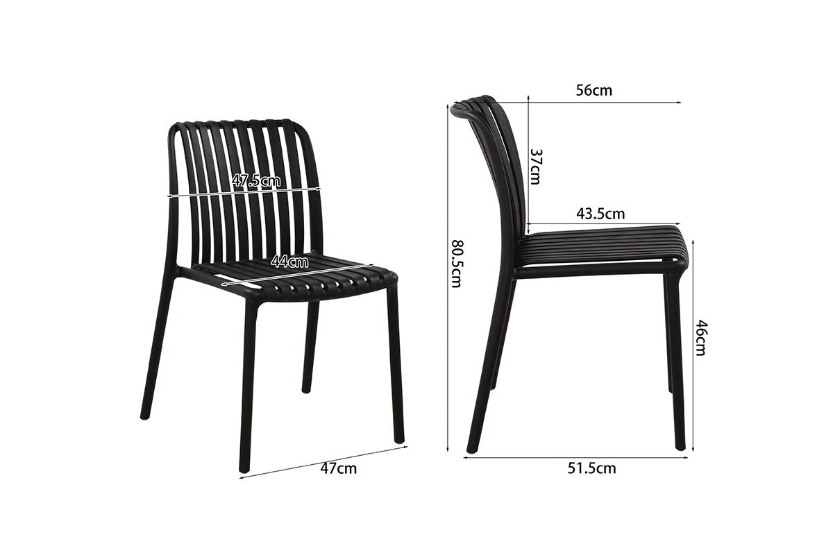 Set of 2 Shangri-La San Lucas Dining Chairs (Black)