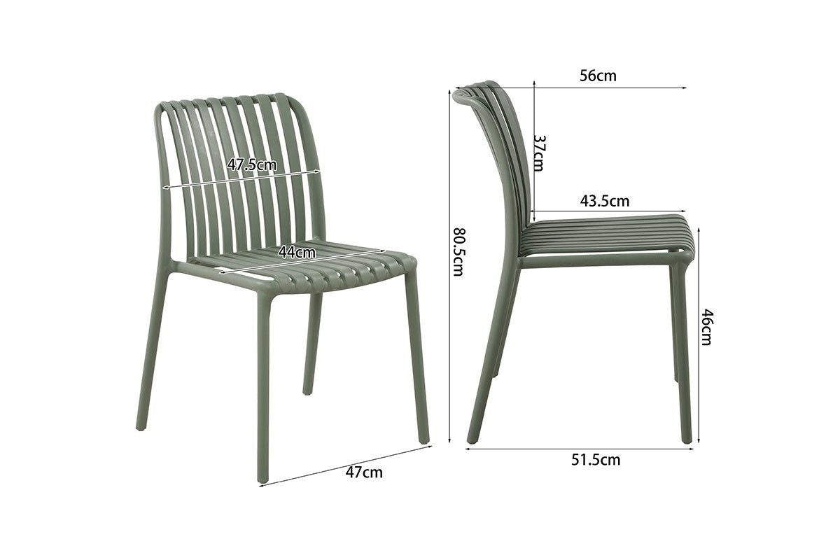 Set of 2 Shangri-La San Lucas Dining Chairs (Green)