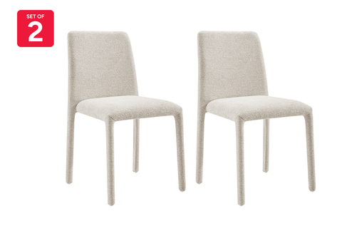 Set of 2 Shangri-La Serena Upholstered Dining Chairs (Beige) - Auzzistore