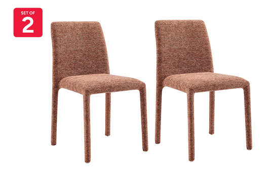 Set of 2 Shangri-La Serena Upholstered Dining Chairs (Terracotta) - Auzzistore