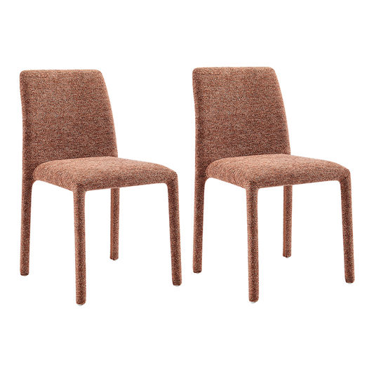 Set of 2 Shangri-La Serena Upholstered Dining Chairs (Terracotta) - Auzzistore