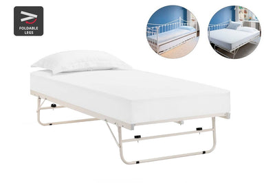 Shangri-La Seattle Pull out Trundle Bed - White, Single