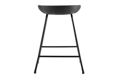 Set of 2 Shangri-La Valencia Faux Leather Counter Stools (Black/Black)