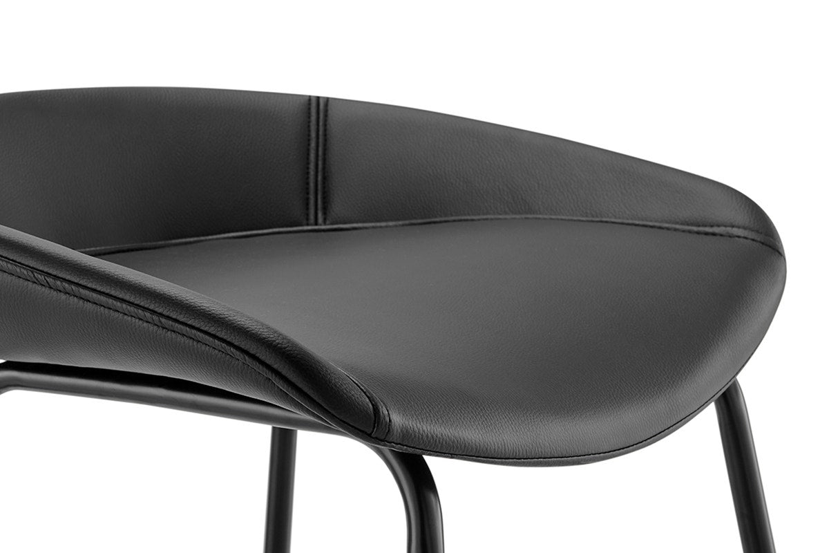 Set of 2 Shangri-La Valencia Faux Leather Counter Stools (Black/Black)