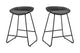 Set of 2 Shangri-La Valencia Faux Leather Counter Stools (Black/Black)