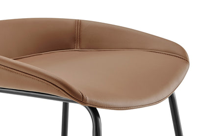 Set of 2 Shangri-La Valencia Faux Leather Counter Stools (Tan/Black)