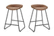 Set of 2 Shangri-La Valencia Faux Leather Counter Stools (Tan/Black)