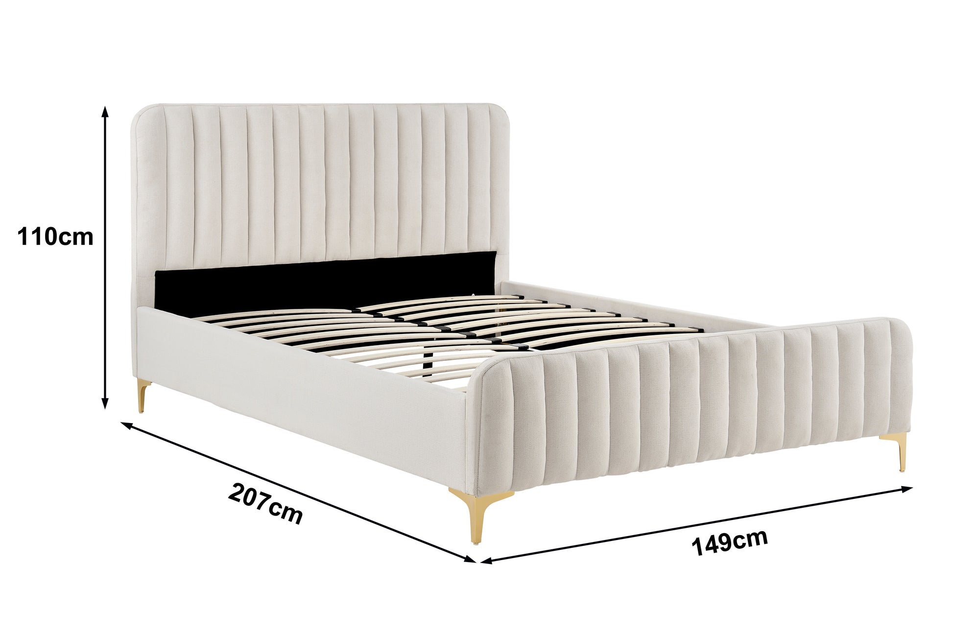 Shangri-La Victoria Bed Frame (Oatmeal, Double)