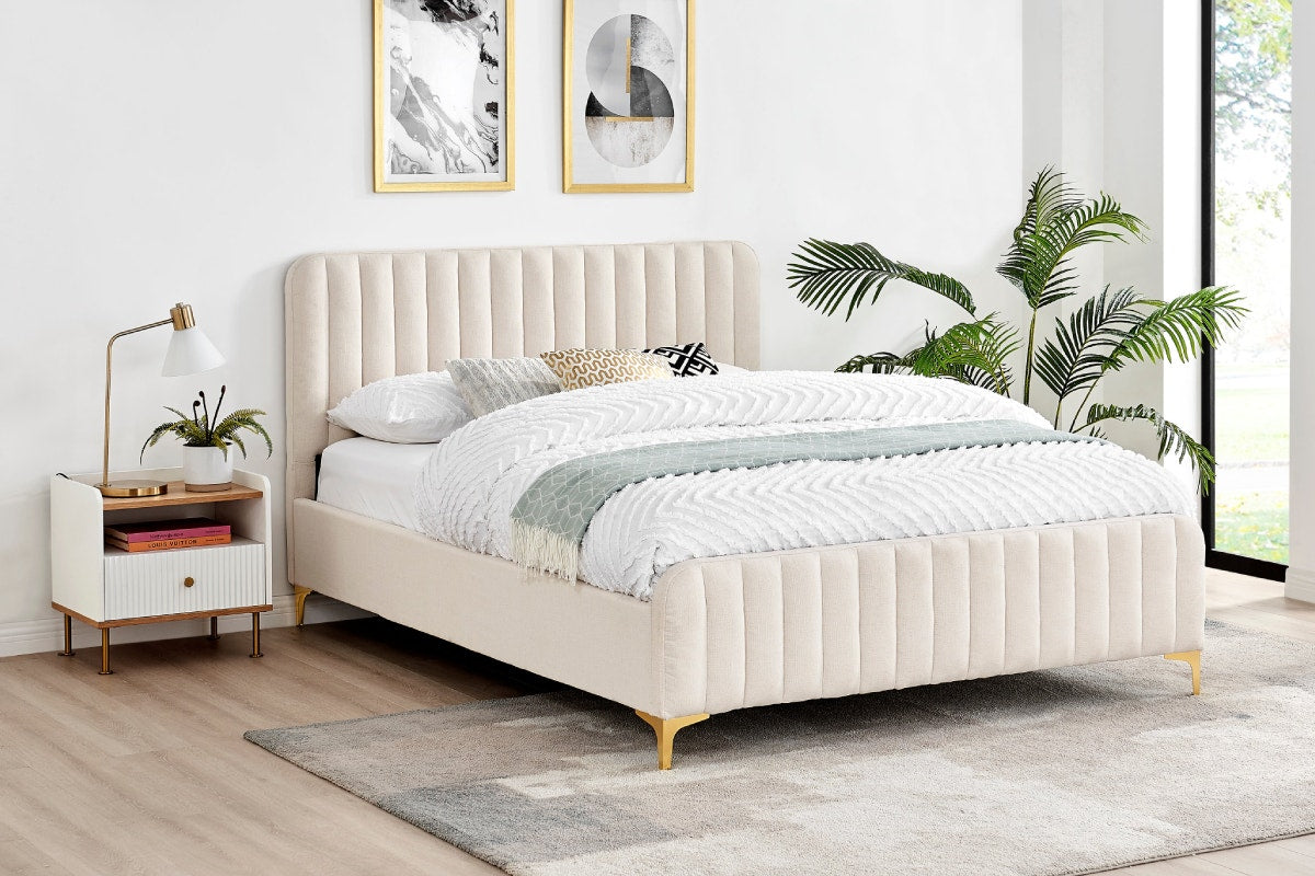 Shangri-La Victoria Bed Frame (Oatmeal, Double)
