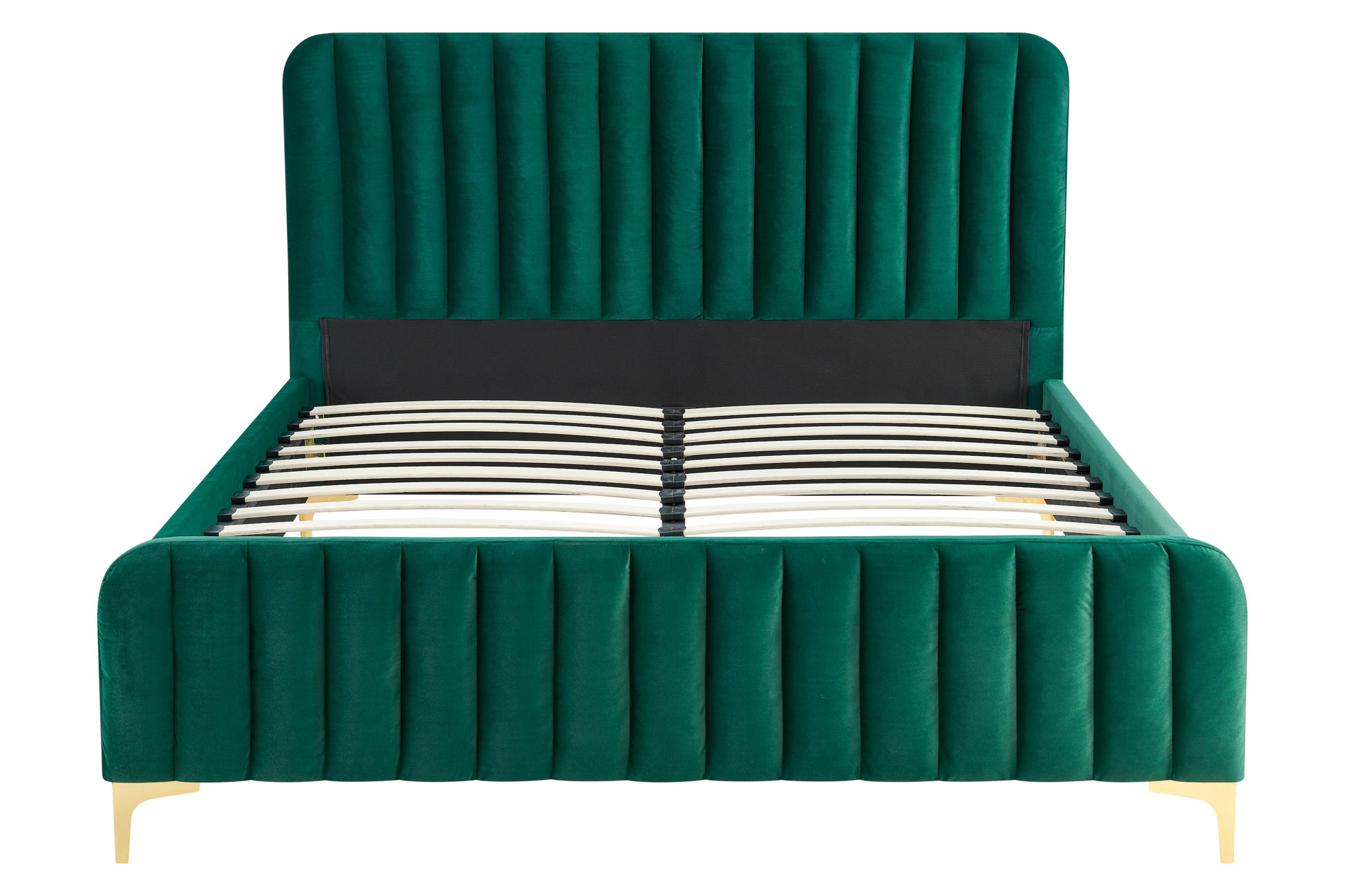 Shangri-La Victoria Velvet Bed Frame (Emerald, Queen)