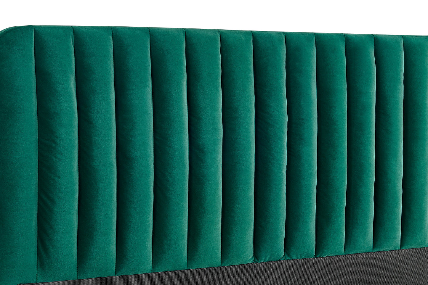 Shangri-La Victoria Velvet Bed Frame (Emerald, Queen)