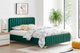 Shangri-La Victoria Velvet Bed Frame (Emerald, Queen)