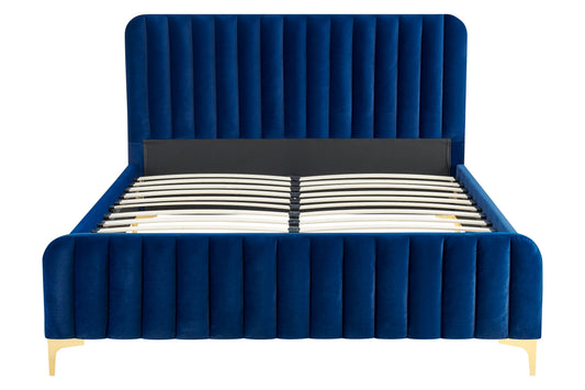 Shangri-La Victoria Velvet Bed (Queen; Navy)