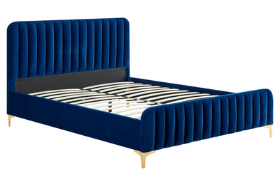 Shangri-La Victoria Velvet Bed - Queen - Navy