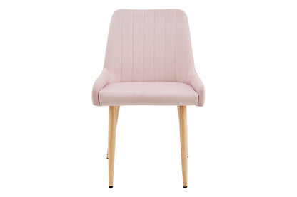 Shangri-La Fremantle Set of 2 Velvet Dining Chairs (Blush)