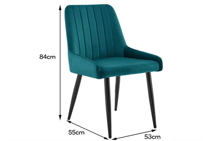 Shangri-La Fremantle Set of 2 Velvet Dining Chairs (Emerald)