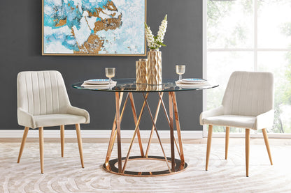 Shangri-La Fremantle Set of 2 Velvet Dining Chairs (Light Grey)
