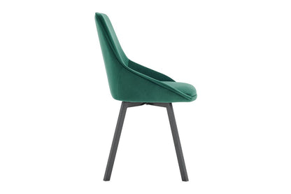 Shangri-La Set of 2 Velvet Swivel Dining Chair (Green)