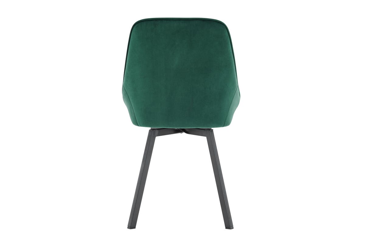 Shangri-La Set of 2 Velvet Swivel Dining Chair (Green)