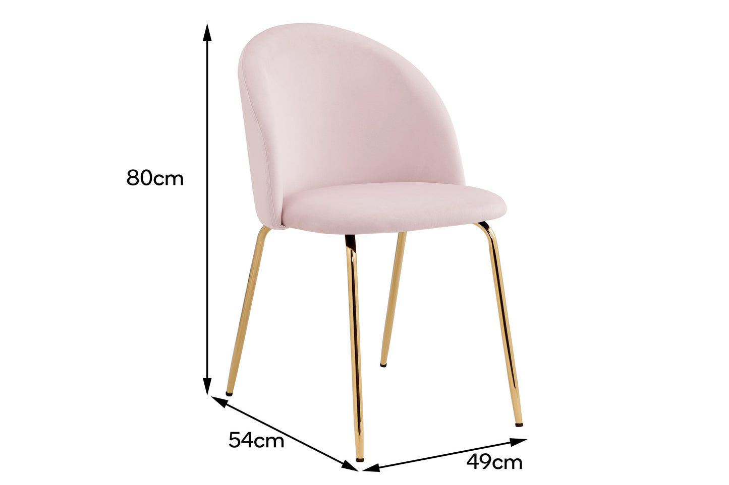 Shangri-La Subiaco Set of 2 Velvet Dining Chairs (Blush)