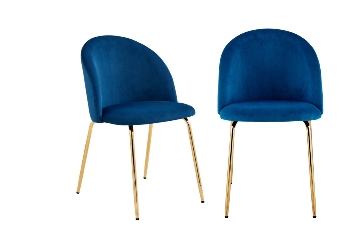 Shangri-La Subiaco Set of 2 Velvet Dining Chairs (Navy)