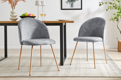 Shangri-La Set of 2 Subiaco Velvet Dining Chairs (Dove Grey)