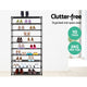 Artiss Shoe Rack Cabinet Stackable 50 Pairs 10-Tier Black – view 5 - Auzzistore