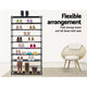 Artiss Shoe Rack Cabinet Stackable 50 Pairs 10-Tier Black – view 6 - Auzzistore